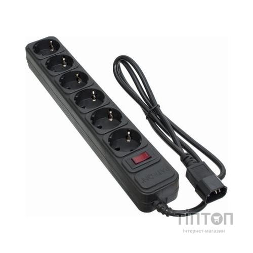 Мережевий фільтр живлення Patron 1 m3*1mm2 (SP-1063U) 6 розеток BLACK (EXT-PN-SP-1063U)