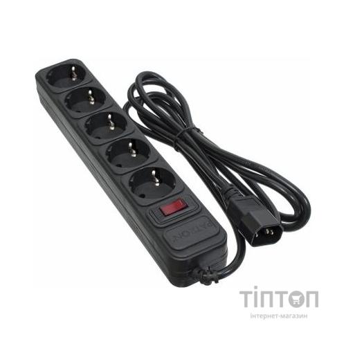 Мережевий фільтр живлення Patron 2 m3*1mm2 (SP-1055U) 5 розеток BLACK (EXT-PN-SP-1055U)