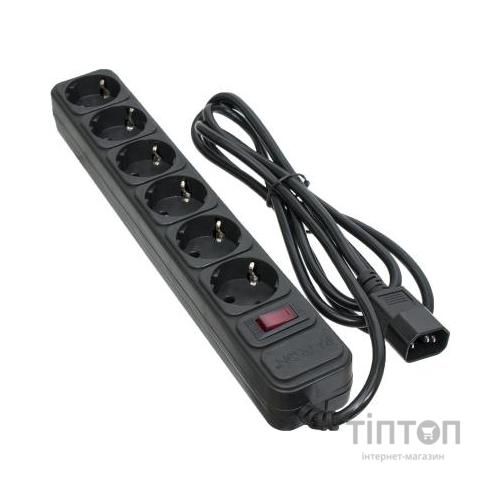 Мережевий фільтр живлення Patron 2 m3*1mm2 (SP-1065U) 6 розеток BLACK (EXT-PN-SP-1065U)