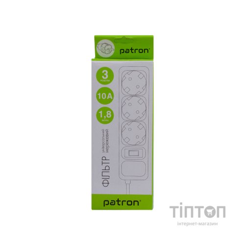 Мережевий фільтр живлення Patron EXT-PN-SP-1032-GR, 1.8m Grey (EXT-PN-SP-1032-GR)