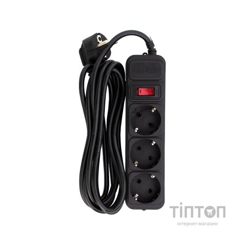 Мережевий фільтр живлення Patron EXT-PN-SP-1033, 3m Black (EXT-PN-SP-1033)