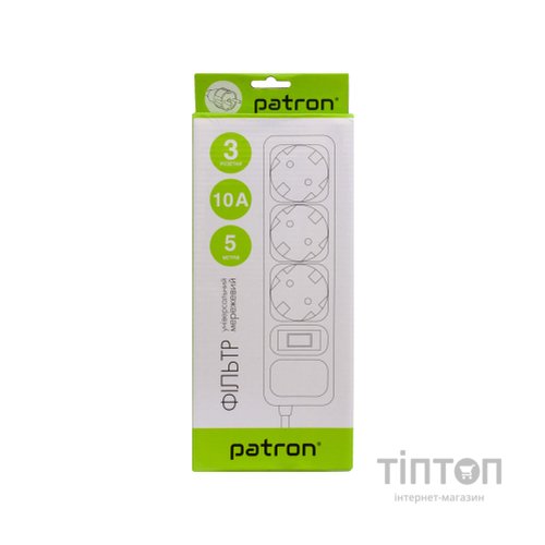 Мережевий фільтр живлення Patron EXT-PN-SP-1035, 5m Black (EXT-PN-SP-1035)