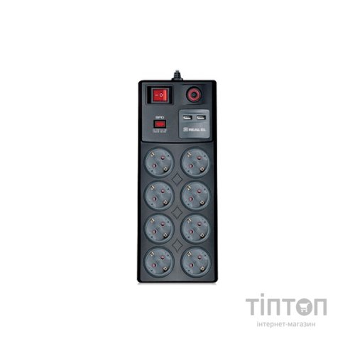 Мережевий фільтр живлення PowerCube RS-8F USB CHARGE 3m, black (EL122300004)