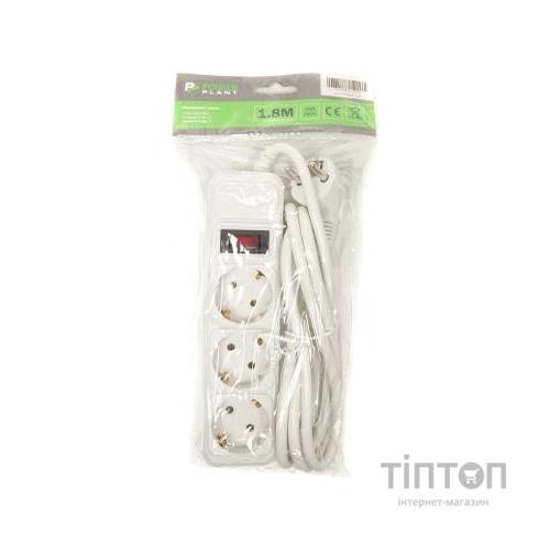Мережевий фільтр живлення PowerPlant 1.8 м, 3 розетки, евростандарт (JY-1054/1.8) (PPSA10M18S3)