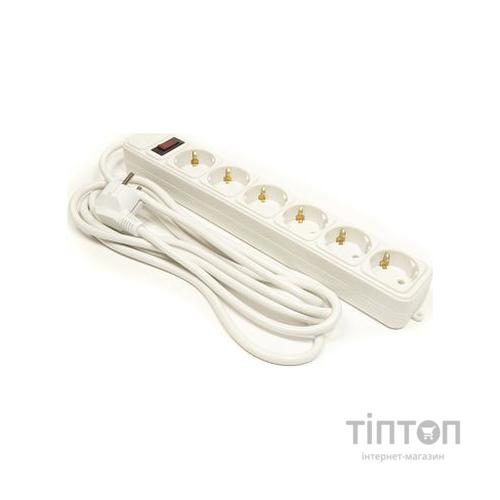 Мережевий фільтр живлення PowerPlant 3 м, 6 розеток, евростандарт (JY-1057/3) (PPSA10M30S6)