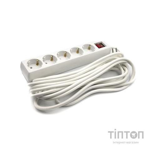 Мережевий фільтр живлення PowerPlant 7 м, 5 розеток, 3x1мм2 (PPSA08M70S5)