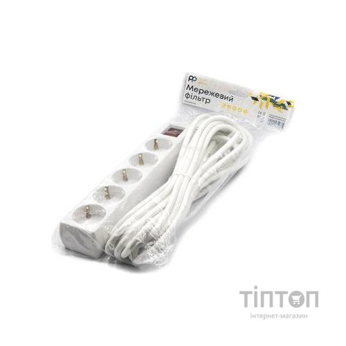 Мережевий фільтр живлення PowerPlant 7 м, 5 розеток, 3x1мм2 (PPSA08M70S5)