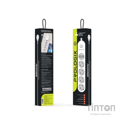 Мережевий фільтр живлення Prologix Premium PR-SE4432W (PR-SE4432W)