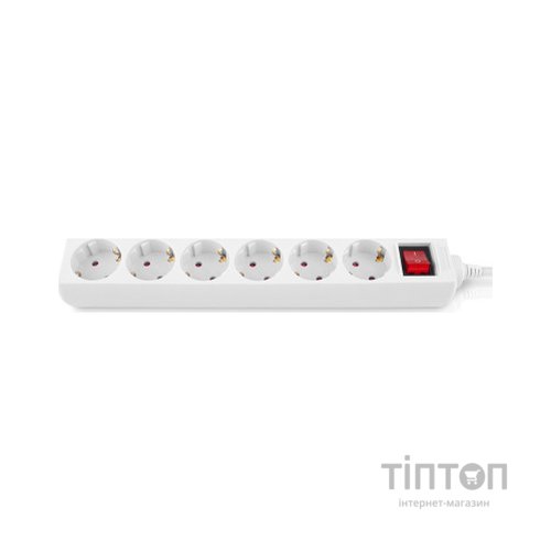 Мережевий фільтр живлення REAL-EL RS-6 Protect M 1.8m, white (EL122300031)