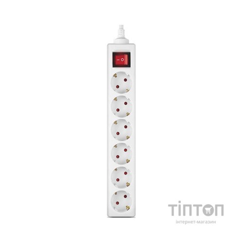 Мережевий фільтр живлення REAL-EL RS-6 Protect M 3m, white (EL122300033)