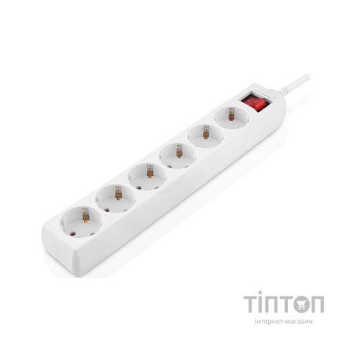 Мережевий фільтр живлення REAL-EL RS-6 Protect M 3m, white (EL122300033)