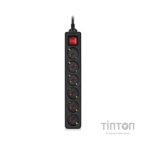 Мережевий фільтр живлення REAL-EL RS-6 Protect M 5m, black (EL122300036)