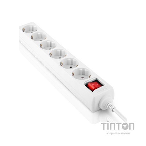 Мережевий фільтр живлення REAL-EL RS-6 Protect M 5m, white (EL122300035)