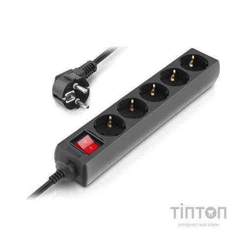 Мережевий фільтр живлення REAL-EL RS-Protect M 5m, black (EL122300030)