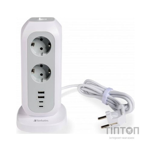 Мережевий фільтр живлення Verbatim 11 розеток, 2 x USB-C та 2 x USB-A (49547)