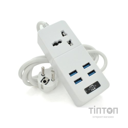 Мережевий фільтр живлення Voltronic TВ-Т06, 1роз, 4*USB White (ТВ-Т06-White)