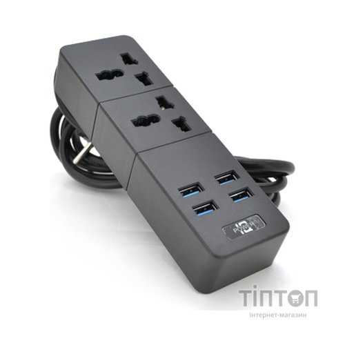 Мережевий фільтр живлення Voltronic TВ-Т07, 2роз, 4*USB Black (ТВ-Т07-Black)