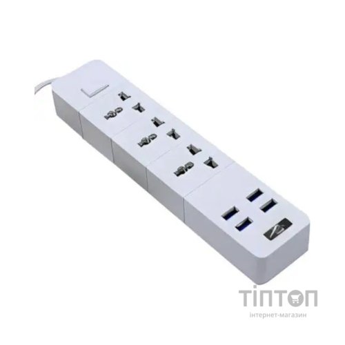 Мережевий фільтр живлення Voltronic TВ-Т08, 3роз, 4*USB White (ТВ-Т08-White)