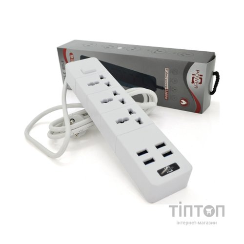 Мережевий фільтр живлення Voltronic TВ-Т08, 3роз, 4*USB White (ТВ-Т08-White)