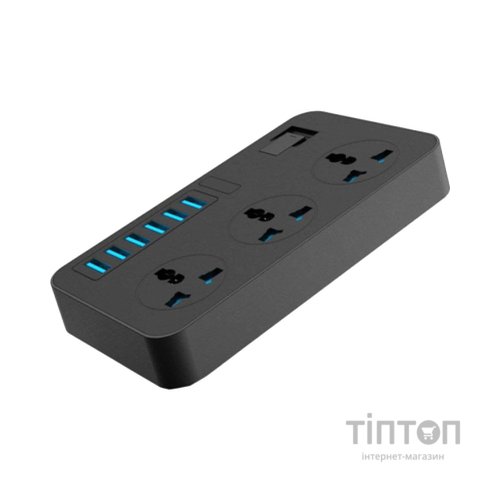 Мережевий фільтр живлення Voltronic TВ-Т09, 3роз, 6*USB Black (ТВ-Т09-Black)