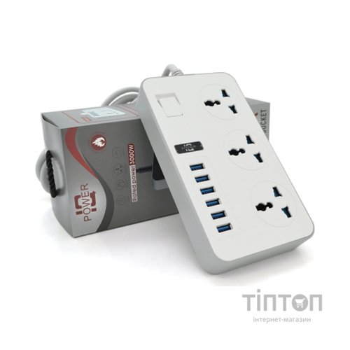 Мережевий фільтр живлення Voltronic TВ-Т09, 3роз, 6*USB White (ТВ-Т09-White)