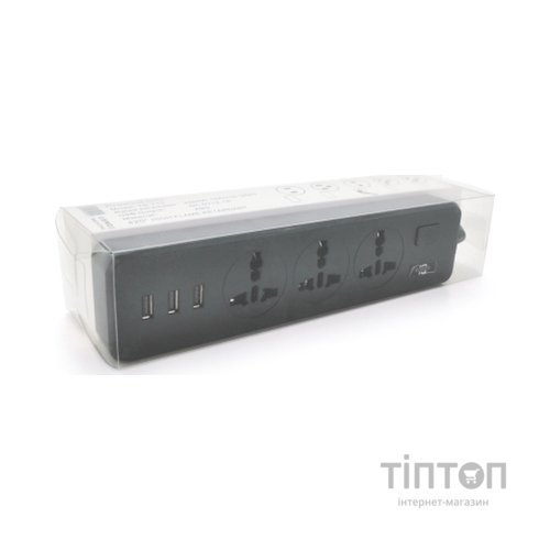 Мережевий фільтр живлення Voltronic TВ-Т13, 3роз, 3*USB Black (ТВ-Т13-Black)