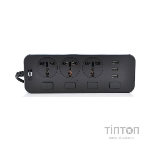 Мережевий фільтр живлення Voltronic TВ-Т14, 3роз, 3*USB Black (ТВ-Т14-Black)