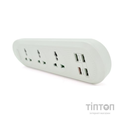 Мережевий фільтр живлення Voltronic TВ-Т16, 4роз, 3*USB White (ТВ-Т16-White)