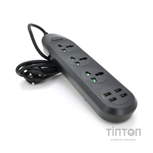 Мережевий фільтр живлення Voltronic TВ-Т16mini, 3роз, 4*USB Black (ТВ-Т16mini-Black)