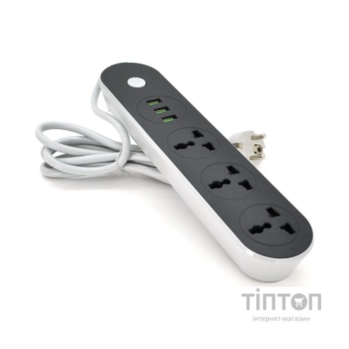 Мережевий фільтр живлення Voltronic TВ-Т56, 3роз, 3*USB Black (ТВ-Т56-Black)