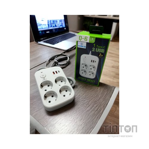 Мережевий фільтр живлення XoKo XK-SP-4-2-1-WH