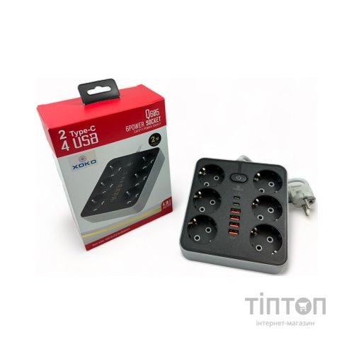 Мережевий фільтр живлення XoKo XK-SP-6-4-2-BK