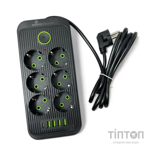 Мережевий фільтр живлення XoKo XК-SP6-4-1-BK