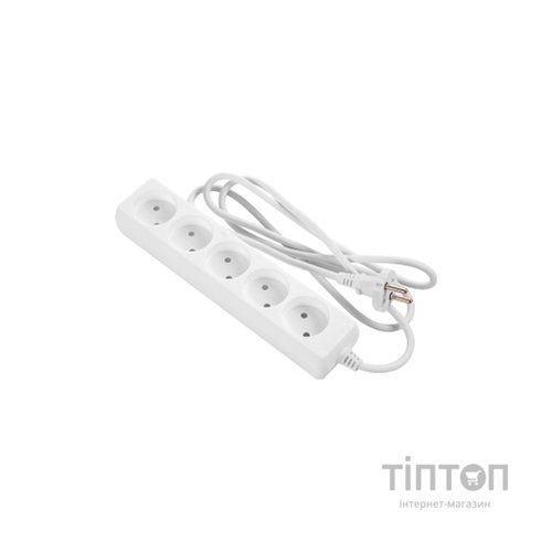 Мережевий подовжувач 2E 5XCEE7/17, 1.5м, white (2E-U0510M1.5)