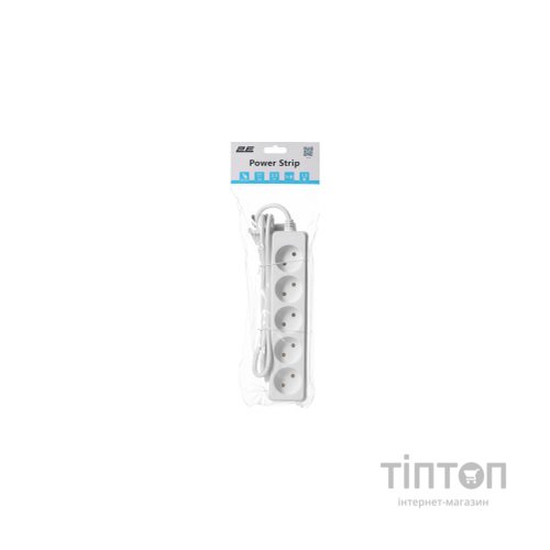 Мережевий подовжувач 2E 5XCEE7/17, 1.5м, white (2E-U0510M1.5)