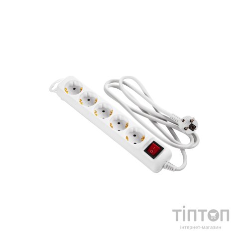 Мережевий подовжувач 2E 5XSchuko з вимикачем,1.5м, white (2E-U05ESM1.5)