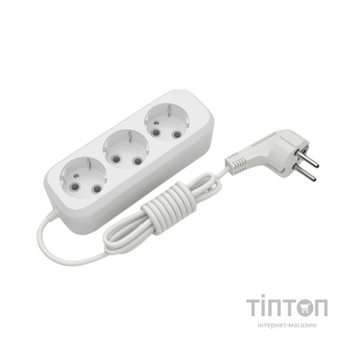 Мережевий подовжувач Electrum C-ES-1791 2.0m, 3 роз, white (C-ES-1791)
