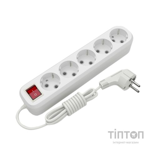 Мережевий подовжувач Electrum C-ES-1815 5.0m, 5 роз, white (C-ES-1815)