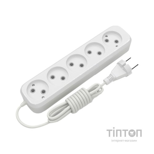 Мережевий подовжувач Electrum C-ES-1817 5.0m 5 роз, white (C-ES-1817)