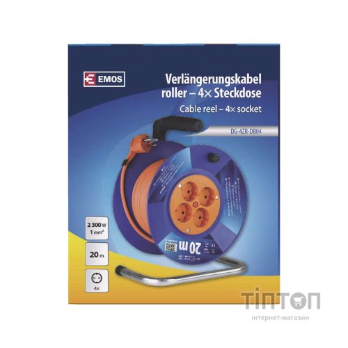Мережевий подовжувач EMOS катушка 4 роз., 20 м (P09220)