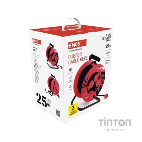 Мережевий подовжувач EMOS катушка 4 роз., 25 м (P08225)