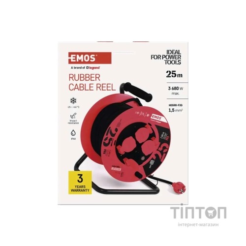 Мережевий подовжувач EMOS катушка 4 роз., 25 м (P08225)