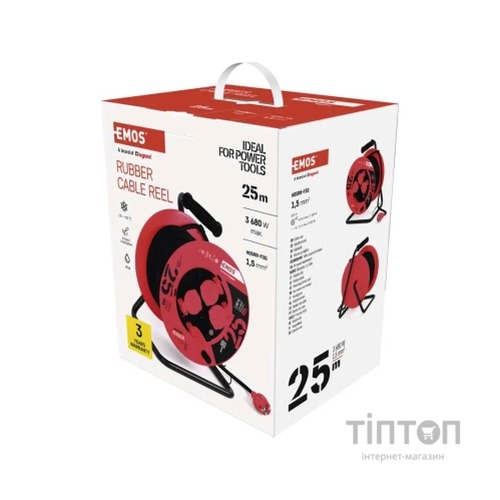 Мережевий подовжувач EMOS катушка 4 роз., 25 м (P08225)