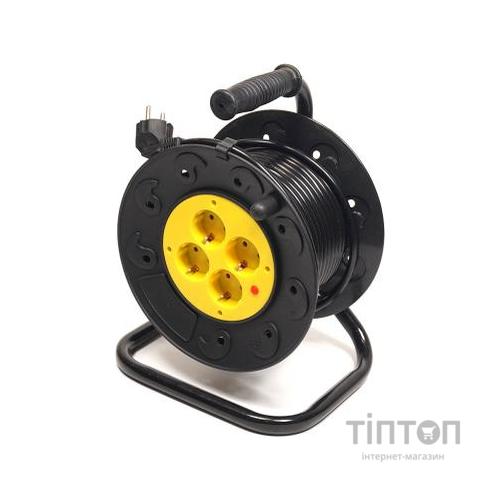 Мережевий подовжувач PowerPlant на катушке 15 м, 4 розетки (JY-2002/15) (PPRA10M150S4)