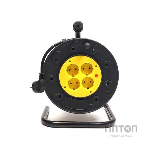 Мережевий подовжувач PowerPlant на катушке 15 м, 4 розетки (JY-2002/15) (PPRA10M150S4)