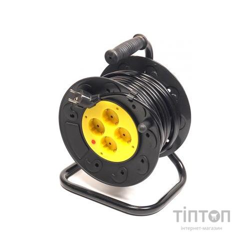 Мережевий подовжувач PowerPlant на катушке 20 м, 4 розетки (JY-2002/20) (PPRA10M200S4)