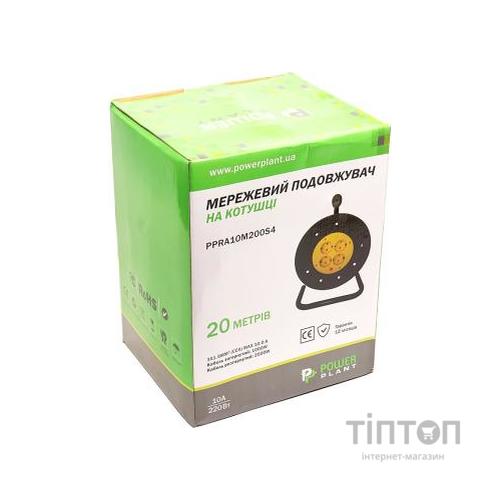 Мережевий подовжувач PowerPlant на катушке 20 м, 4 розетки (JY-2002/20) (PPRA10M200S4)