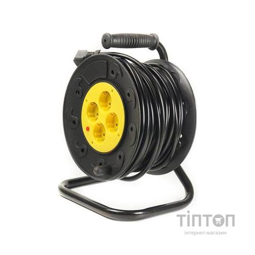 Мережевий подовжувач PowerPlant на катушке 30 м, 4 розетки (JY-2002/30) (PPRA10M300S4)