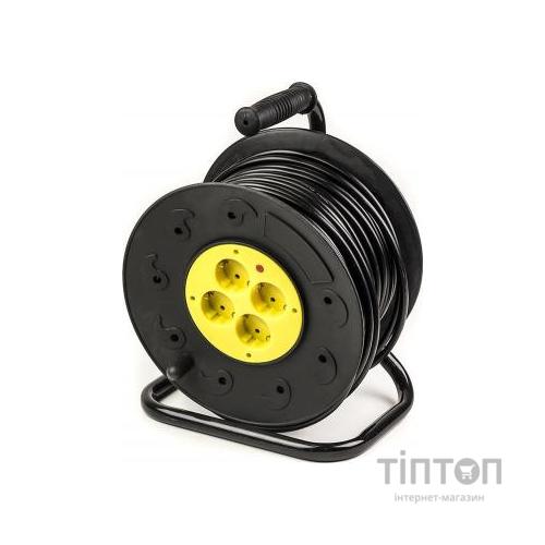 Мережевий подовжувач PowerPlant на катушке 50 м, 4 розетки (JY-2002/50) (PPRA10M500S4)