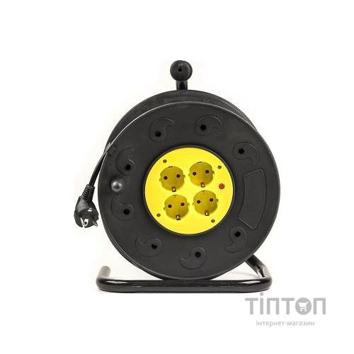 Мережевий подовжувач PowerPlant на катушке 50 м, 4 розетки (JY-2002/50) (PPRA10M500S4)